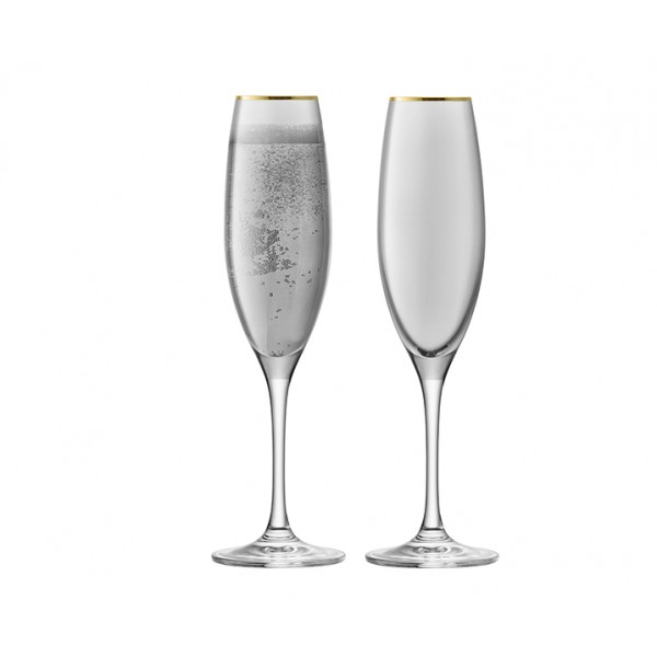 Набор из 2 бокалов флейт для шампанского LSA Sorbet 225 мл серый