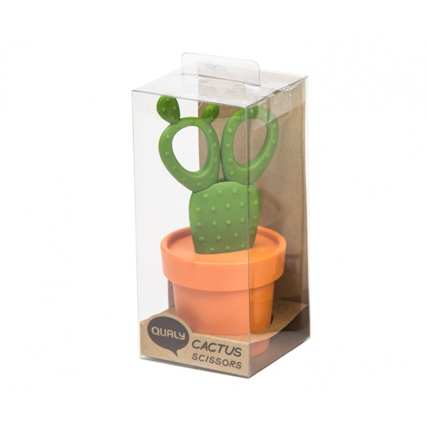 Ножницы Cactus с держателем оранжевые с зеленым