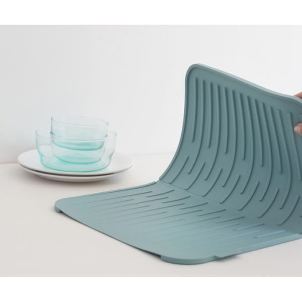 Силиконовый коврик для сушки посуды мятный