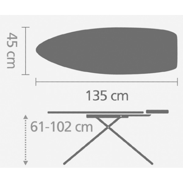 Гладильная доска 135х45 см (D) с силиконовой жаропрочной подставкой мятный