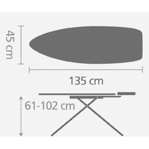 Гладильная доска 135х45 см (D) титановые круги