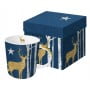 Кружка в подарочной упаковке Mystic Deer blue с настоящим золотом