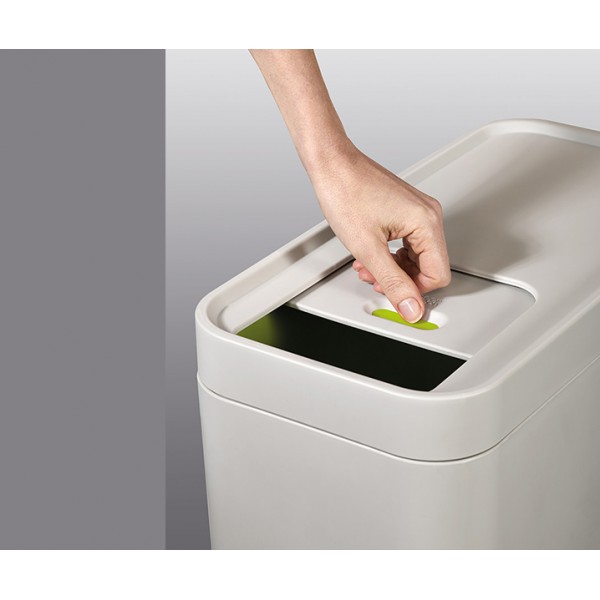 Система из 2 контейнеров для мусора и емкости для пищевых отходов Stack 52 белый
