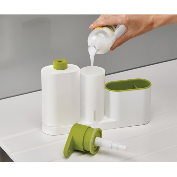 Органайзер для раковины SinkBase Plus белый/зеленый