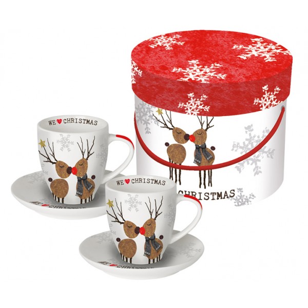 Набор чашек для эспрессо в подарочной упаковке We Love Christmas