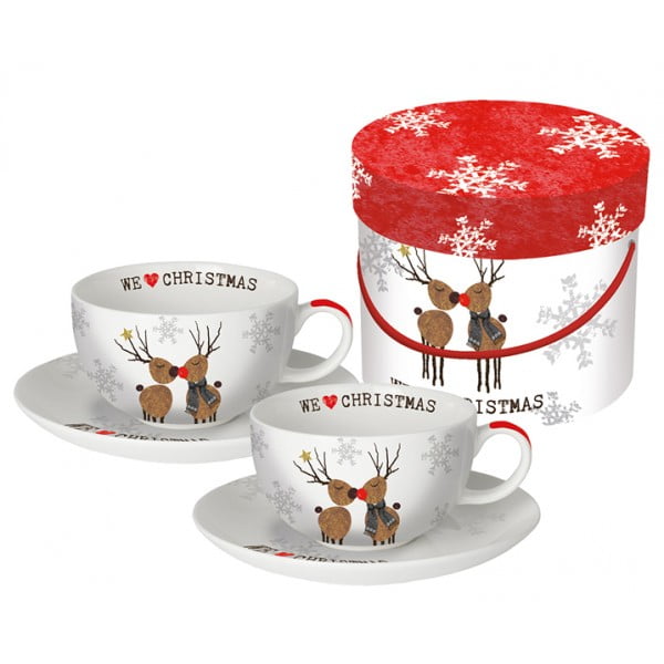 Набор чашек для капучино в подарочной упаковке We Love Christmas