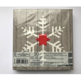 Новогодние бумажные салфетки Snowflake on Wood, 20 шт