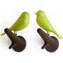 Вешалки настенные Qualy Sparrow 2 шт коричневые-зеленые