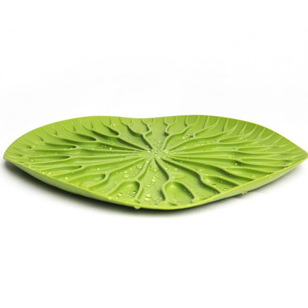 Сушилка-поднос Qualy Lotus зеленая