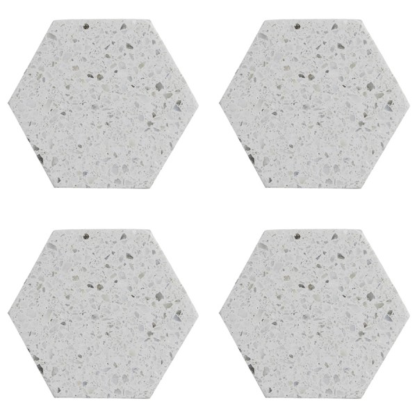 Набор из 4 подставок из камня Elements Hexagonal 10 см