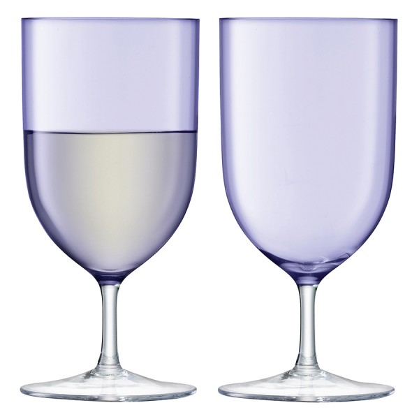 Набор из 2 бокалов для воды и вина LSA Hint 400 мл фиолетовый