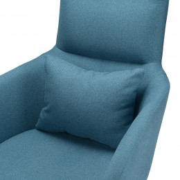 Кресло с подставкой для ног и подушкой Bridjet, серо-голубое