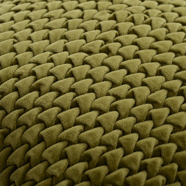 Подушка декоративная стеганая из хлопкового бархата оливкового цвета Essential, 45х45 см