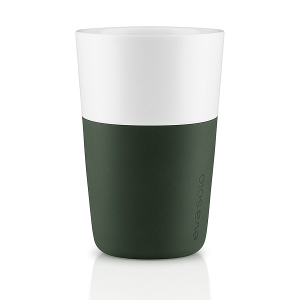 Чашки для латте 2 шт тёмно-зелёные