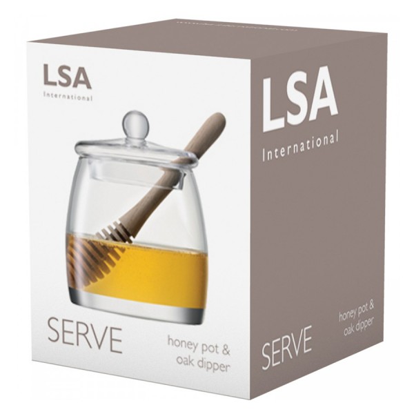 Банка для мёда с деревянной ложкой LSA Serve 12.5 см