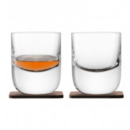 Набор из 2 стаканов Renfrew Whisky с деревянными подставками 270 мл