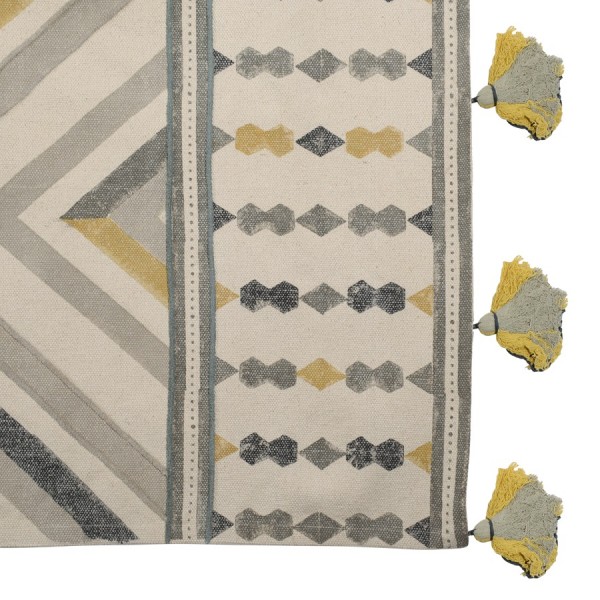 Ковер из хлопка с контрастным узором и кисточками Ethnic, 200х300 см