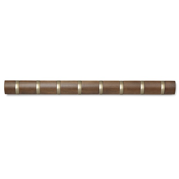 Вешалка настенная горизонтальная Flip 8 крючков коричневая