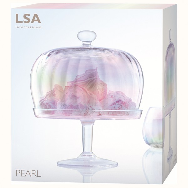 Подставка для торта с крышкой LSA Pearl D26 см