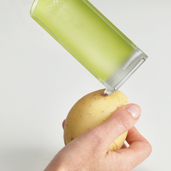 Овощечистка с гладким лезвием и емкостью для очисток PeelStore зеленая