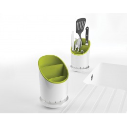 Сушилка для столовых приборов со сливом Dock™ зелёная