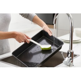 Щетка для мытья посуды CleanTech с запасной насадкой белая/зеленая