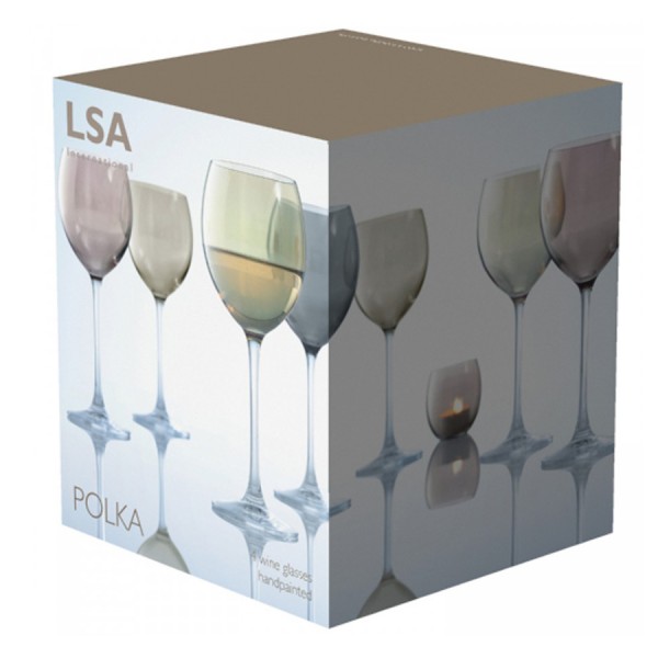 Набор из 4 бокалов для вина LSA Polka 400 мл металлик