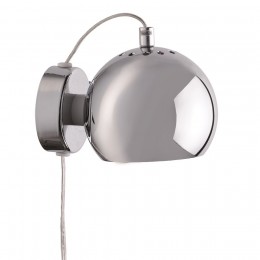Лампа настенная Ball D12 см хром в глянце, серый шнур