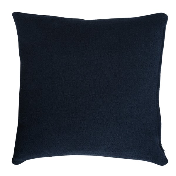Подушка декоративная из хлопка темно-синего цвета с геометрическим орнаментом Ethnic, 45х45 см