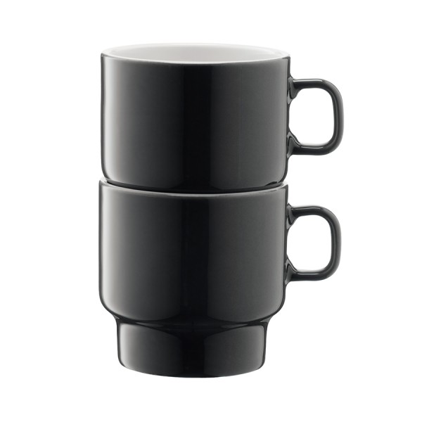 Набор из 2 чашек для флэт-уайт кофе LSA Utility 280 мл серый