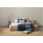 Подушка декоративная стеганая из хлопкового бархата темно-синего цвета из коллекции Essential, 45х45 см
