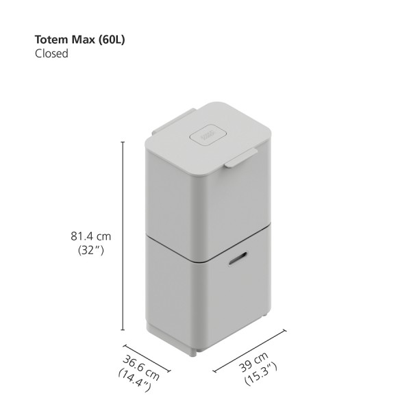 Контейнер для мусора с двумя баками Totem Max 60 л графит