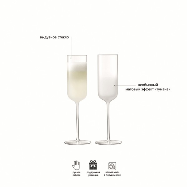 Набор из 2 бокалов-флейт для шампанского LSA International Mist 225 мл