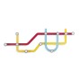 Вешалка с крючками настенная Subway разноцветная