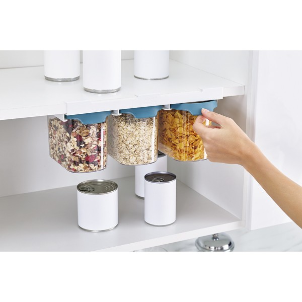 Набор из 3 подвесных контейнеров для хранения CupboardStore 1,3 л темный опал