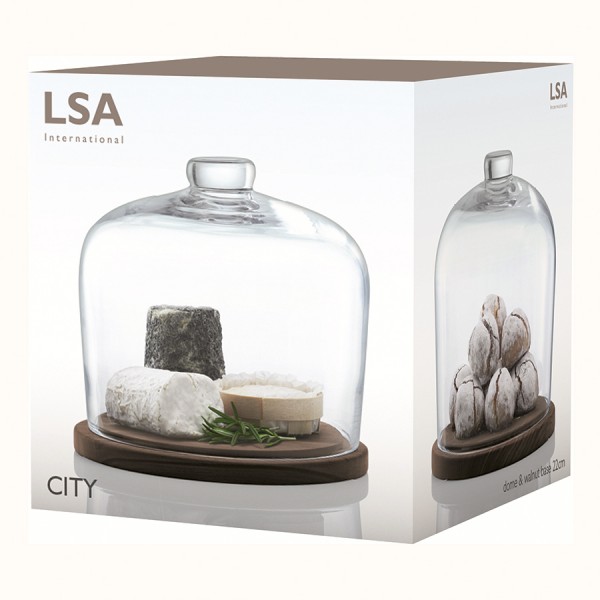 Блюдо со стеклянным куполом LSA City D22 см
