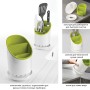 Сушилка для столовых приборов со сливом Dock™ зелёная