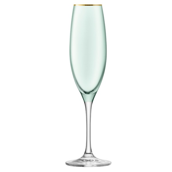 Набор из 2 бокалов флейт для шампанского LSA Sorbet 225 мл зелёный
