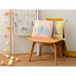 Подушка декоративная с помпонами Ежик Ugo из коллекции Tiny world 35х35 см