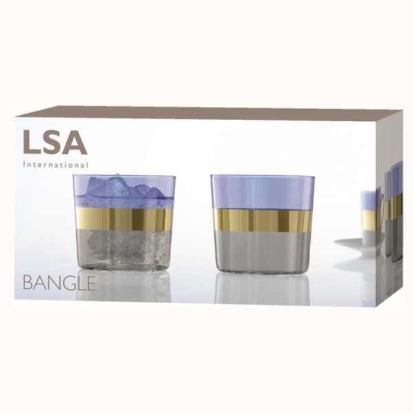 Набор из 2 стаканов LSA International Bangle 310 мл фиолетовый