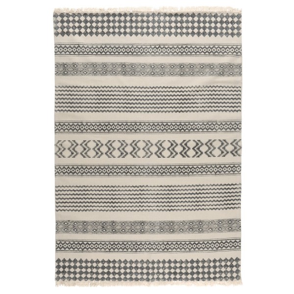 Ковер из хлопка с контрастным орнаментом и бахромой Ethnic, 120х180 см