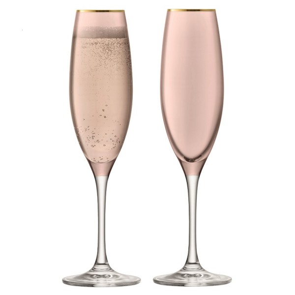 Набор из 2 бокалов флейт для шампанского LSA Sorbet 225 мл коричневый