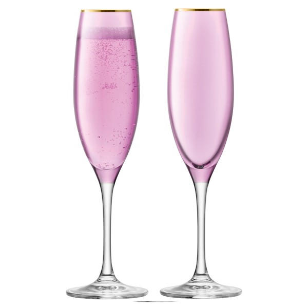 Набор из 2 бокалов флейт для шампанского LSA Sorbet 225 мл розовый