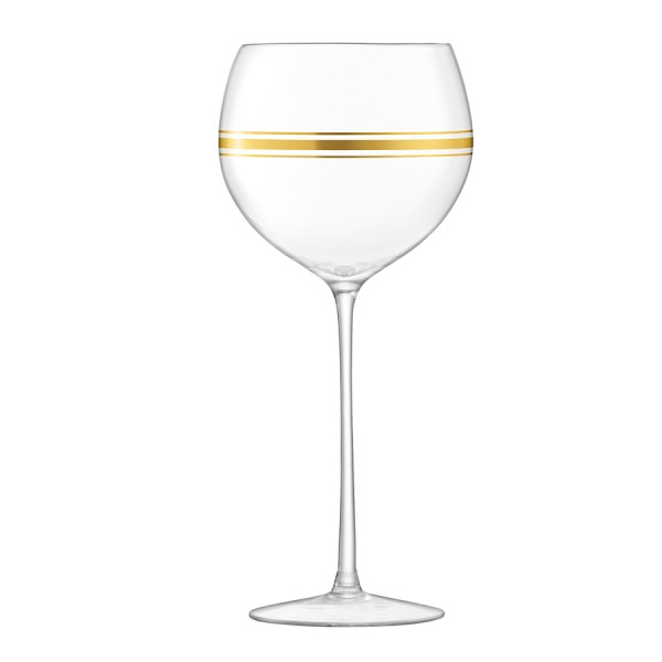 Набор из 8 бокалов для вина с золотым декором Deco 525 мл